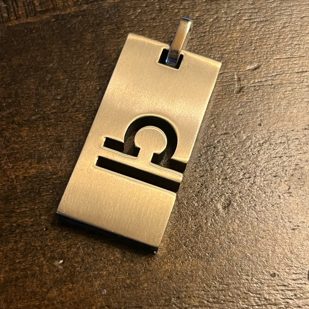 Titanium Libra Zodiac Pendant